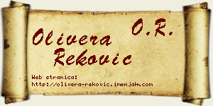 Olivera Reković vizit kartica